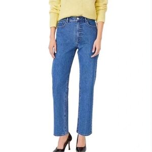 Ann Taylor High Rise Straight Jeans Curvy Fit Vintage Mid Indigo Wash Blue (4P)